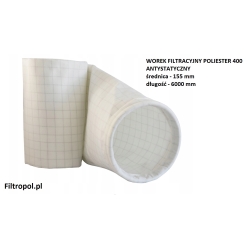 Worek filtracyjny poliester 400 antystatyczny, średnica 155 mm, długość 6000 mm